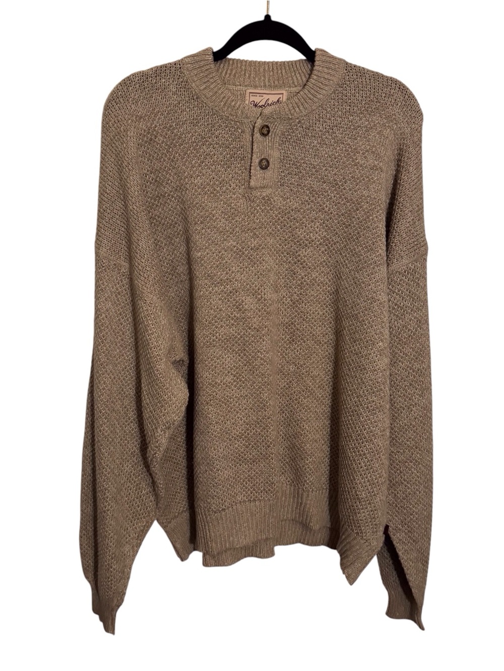 Woolrich NWT Size 4XL Gray Heathered Henley Sweater Pullover Outdoors Hiking